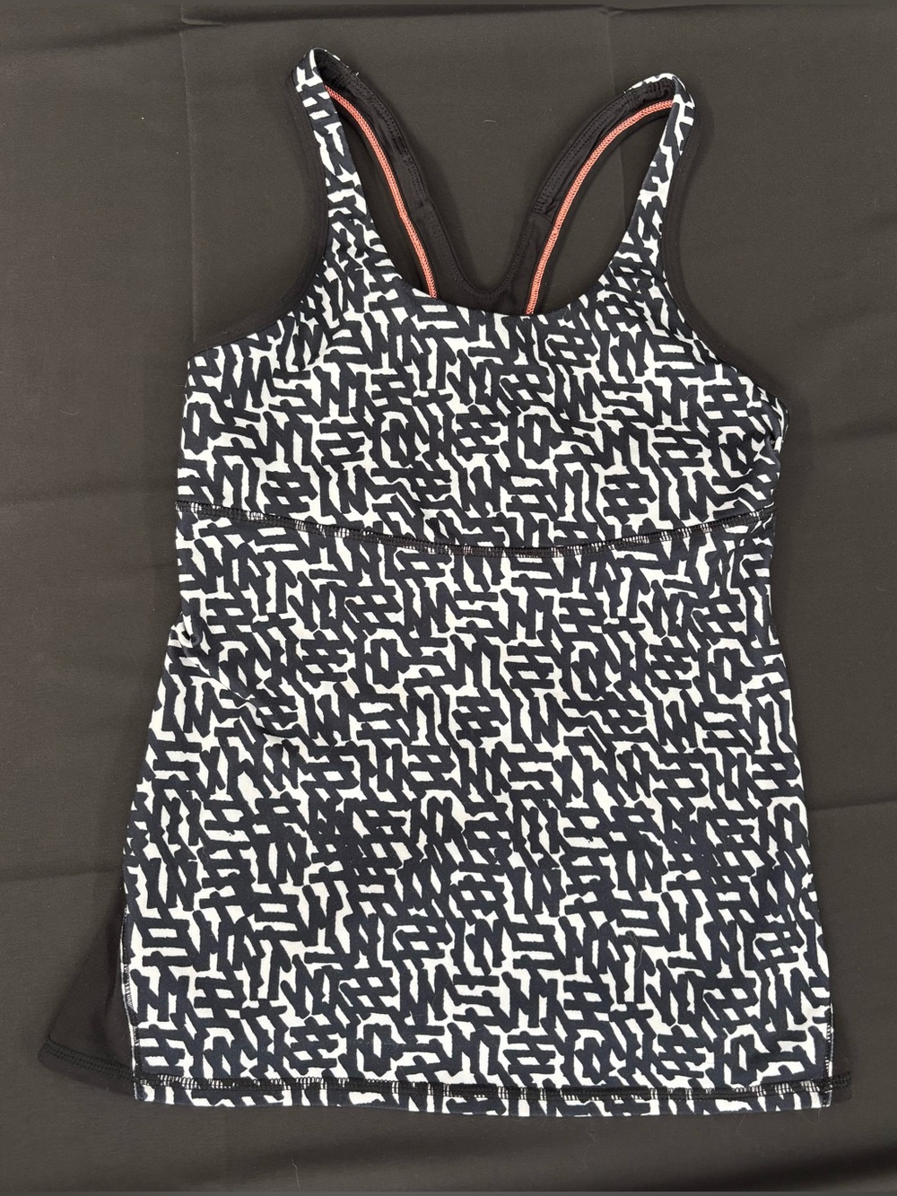 Lululemon net pop crossback tank II black white size 6 - Picture 4 of 10